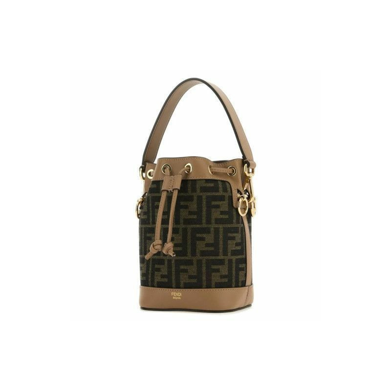 FENDI Montrezzo 迷你水桶包 棕色 8BS093 ALP3-4
