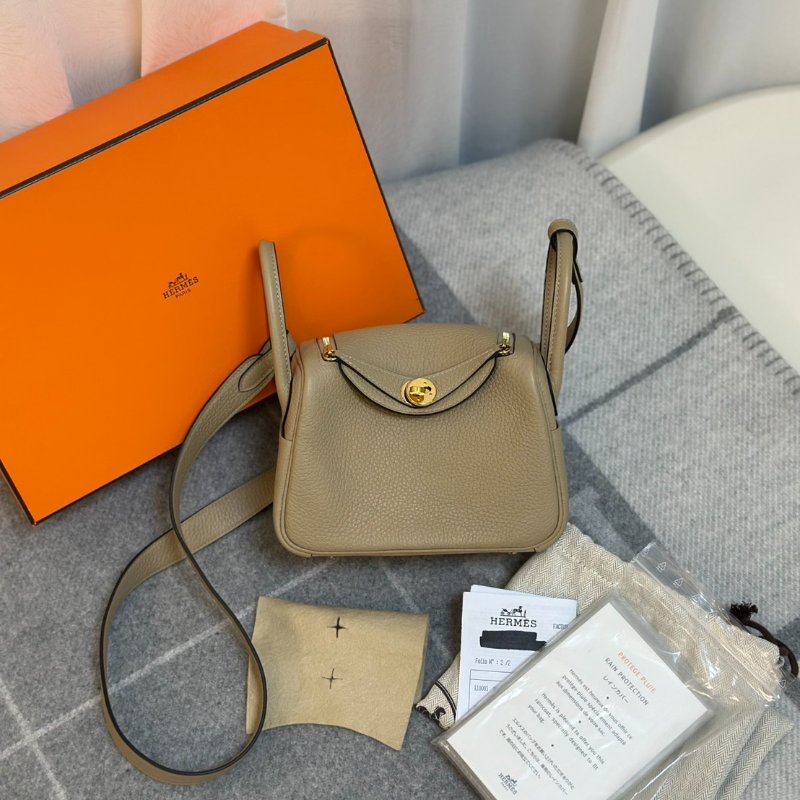 HERMES Mini lindy -  風衣灰金 Z-7