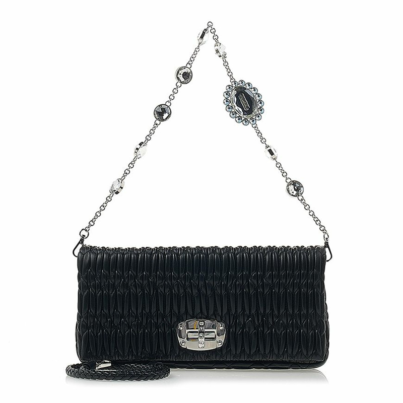 MIU MIU 5BD233 FVJ F0002 (COG) 女士水晶皮革包-0