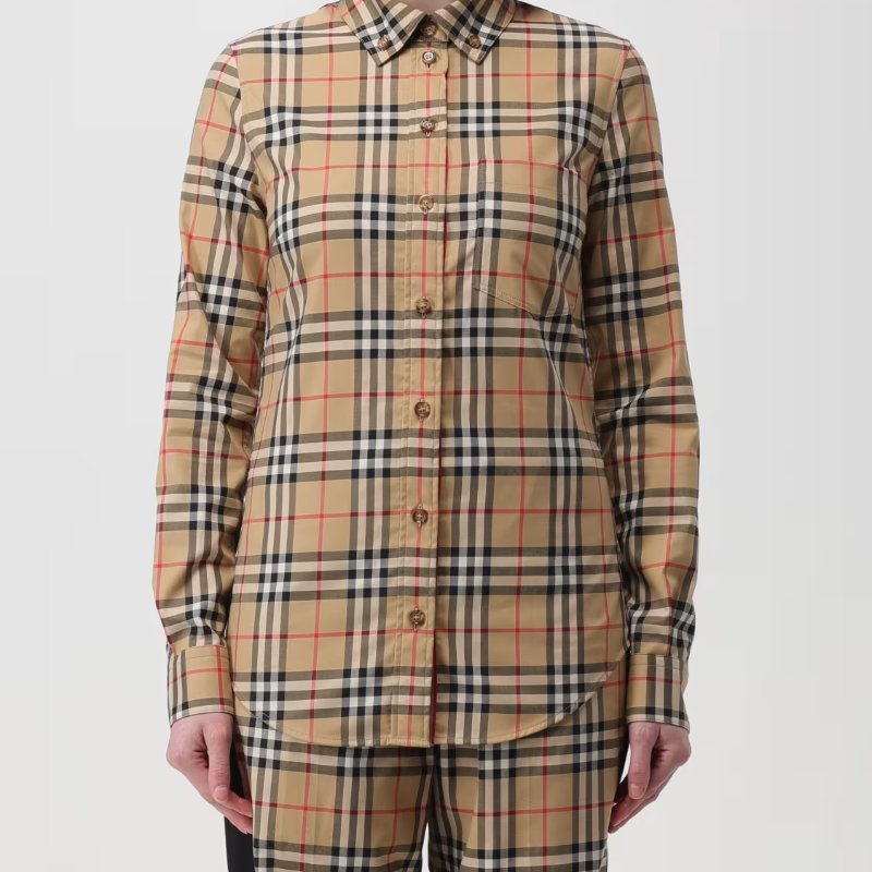 Burberry Button-Down Collar Vintage Check Shirt for Women in Archive Beige - 8083149-Archive_Beige ( Size: UK 4 )-1