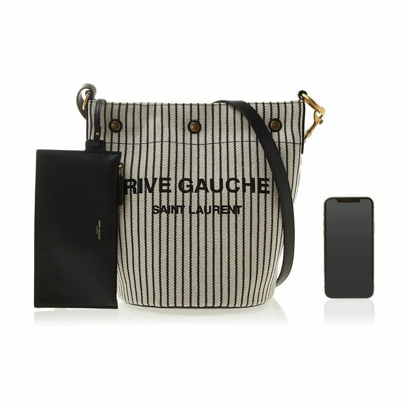 SAINT LAURENT 刺繡帆布羅紋包-6