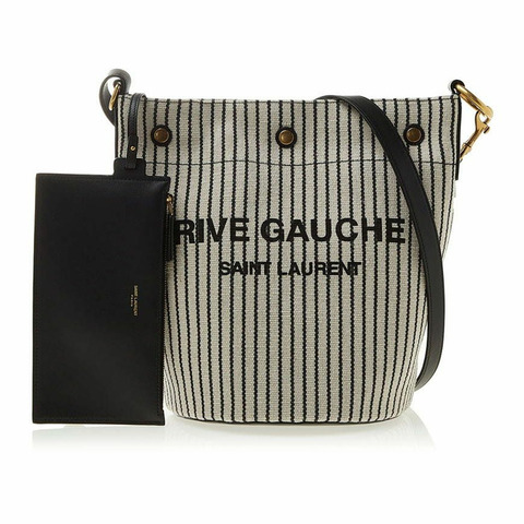 SAINT LAURENT 刺繡帆布羅紋包