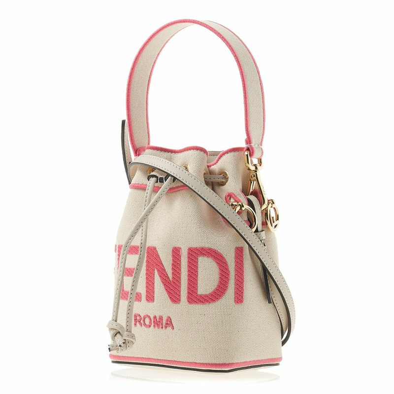FENDI Montrezzo刺繡帆布迷你水桶-1