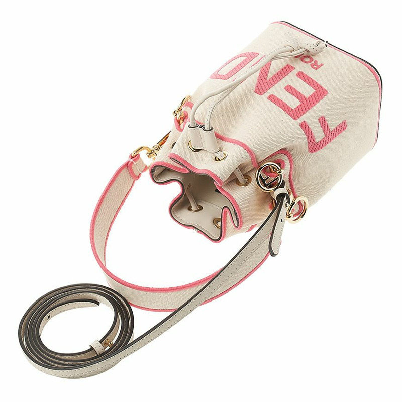 FENDI Montrezzo刺繡帆布迷你水桶-3