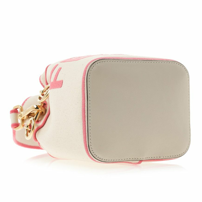 FENDI Montrezzo刺繡帆布迷你水桶-4