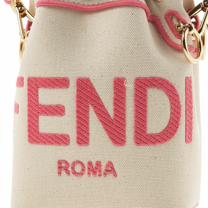 FENDI Montrezzo刺繡帆布迷你水桶-5