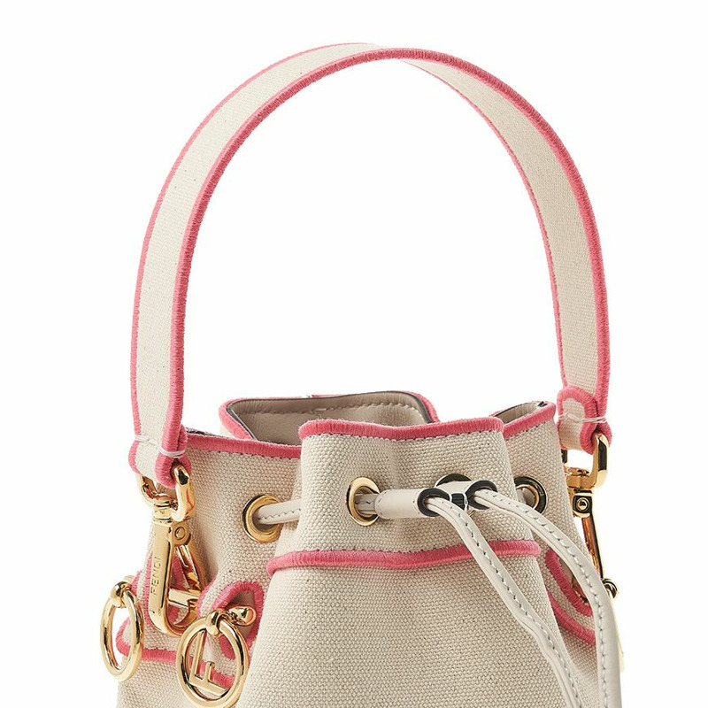 FENDI Montrezzo刺繡帆布迷你水桶-6