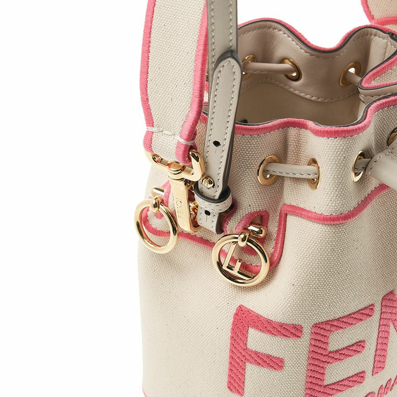 FENDI Montrezzo刺繡帆布迷你水桶-7