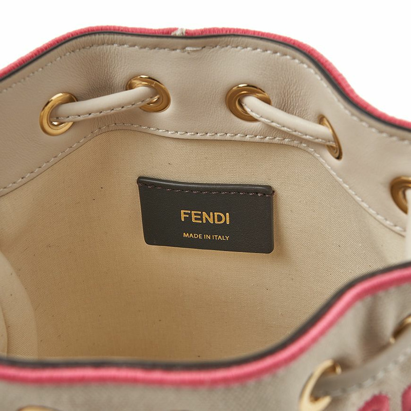 FENDI Montrezzo刺繡帆布迷你水桶-8