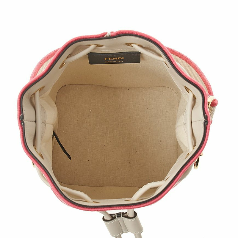 FENDI Montrezzo刺繡帆布迷你水桶-9