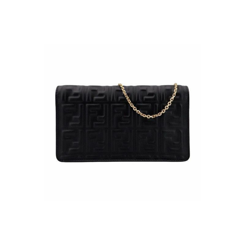 FENDI Baguette 鏈條單肩包 黑色 AAJD F0KUR-5