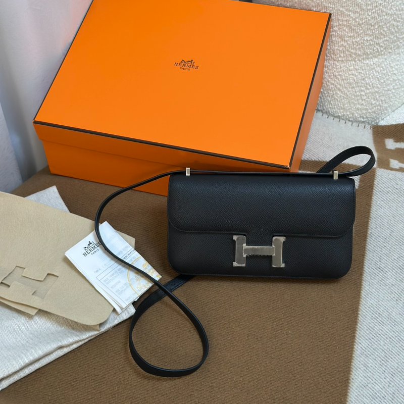 HERMES Constance elan 24 - 黑銀 W-8