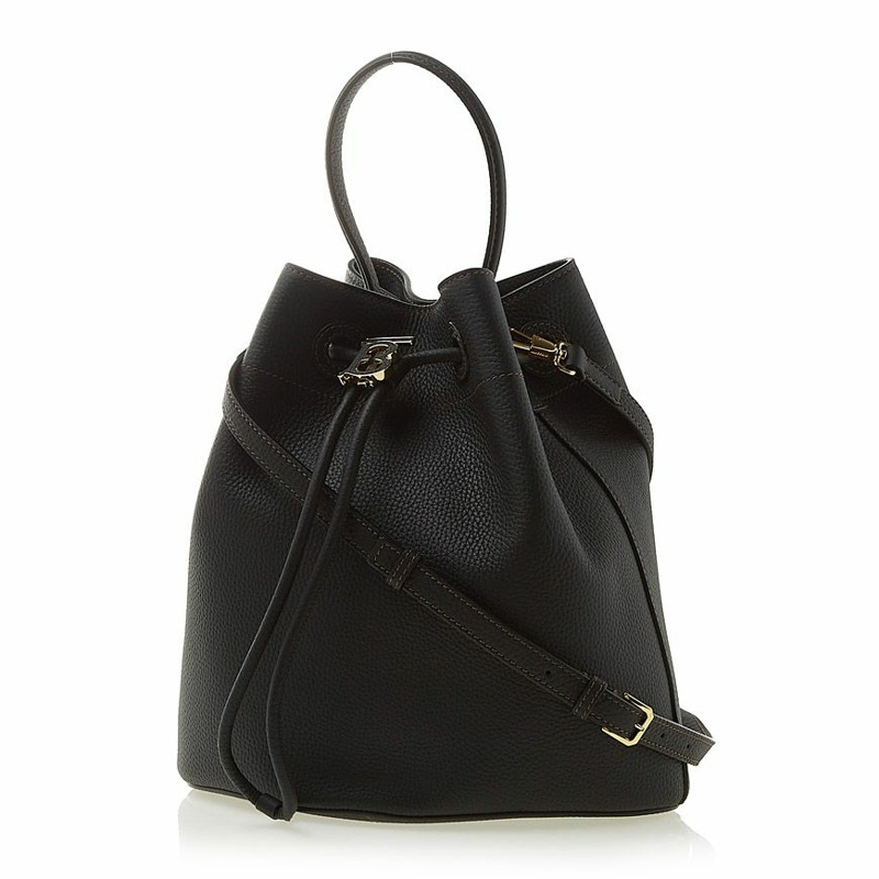 BURBERRY LL SM 抽繩水桶包 LGL A1189 小號灰色皮革水桶包-1