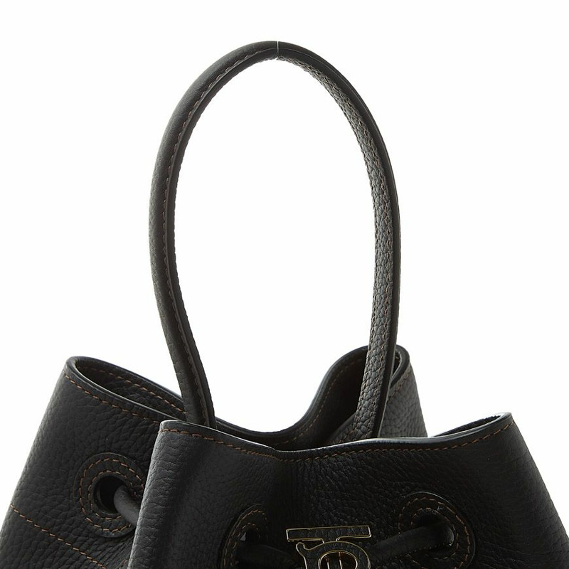 BURBERRY LL SM 抽繩水桶包 LGL A1189 小號灰色皮革水桶包-7