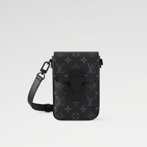 LOUIS VUITTON S-Lock皮夾單肩迷你包 Monogram Eclipse
