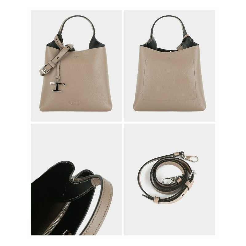 TODS XBWAPAA9100 QRI 中性米色金屬迷你手提包-3