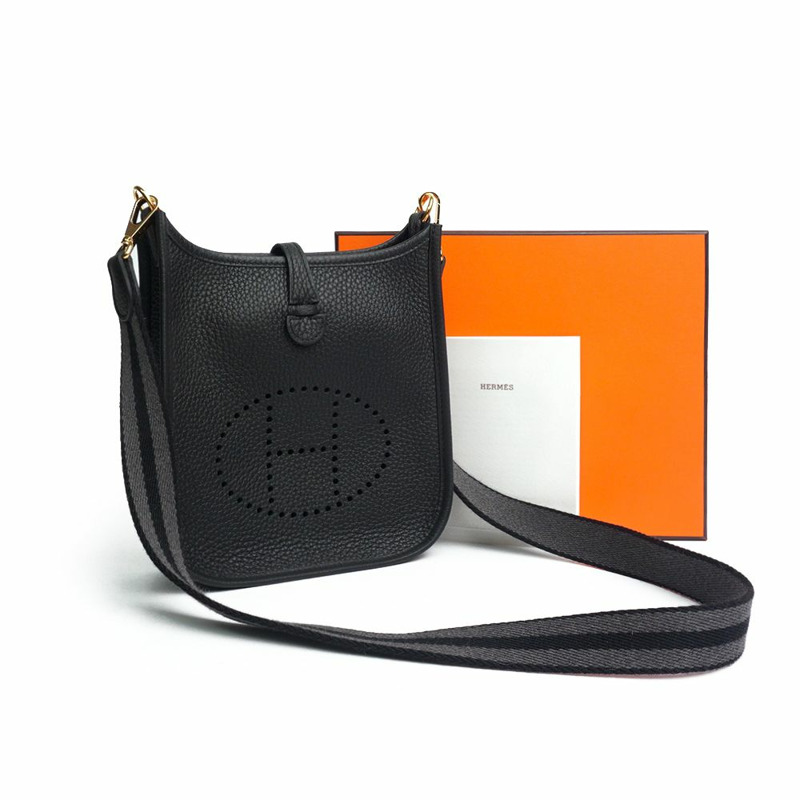 HERMES Evelyne Mini TPM NOIR GRAPHITE-NOIR Gold Clémance 全套禮盒-1