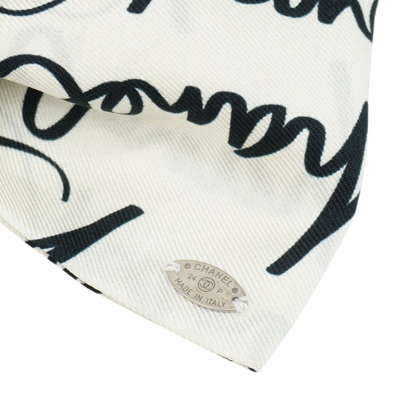 Chanel 經典雙C蝴蝶結絲質髮夾(黑/白)-3