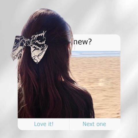 Chanel 經典雙C蝴蝶結絲質髮夾(黑/白)