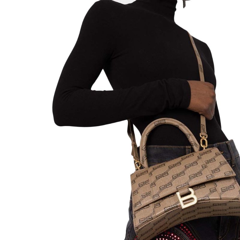 Balenciaga Hourglass Small BB Monogram Crossbody Bag for Women in Beige - 593546-210DE-2762-4