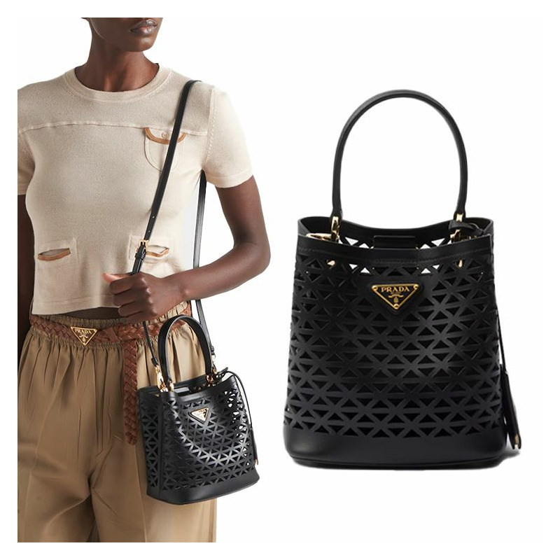 PRADA 鏤空圖案迷你斜背包 1BA217 2CY4-0