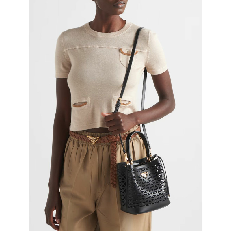 PRADA 鏤空圖案迷你斜背包 1BA217 2CY4-5