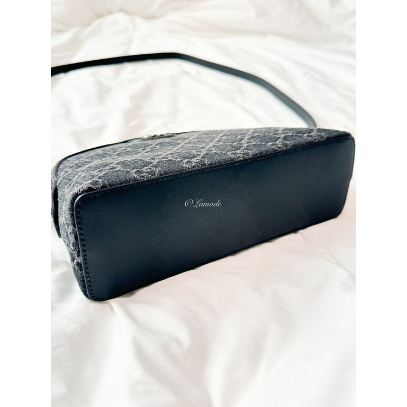 GUCCI Ophidia GG 小號肩背包 黑色 灰色 牛仔布 499621 FAC2F 8450-4