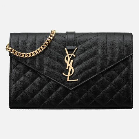 SAINT LAURENT Monogram 混合馬特拉塞凸紋鏈條斜背包 620280 BOW91