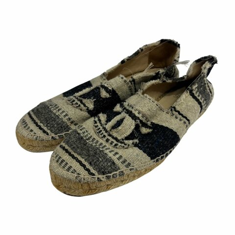 【美收精品】CHANEL 米白藍帆布平底鞋 4-554