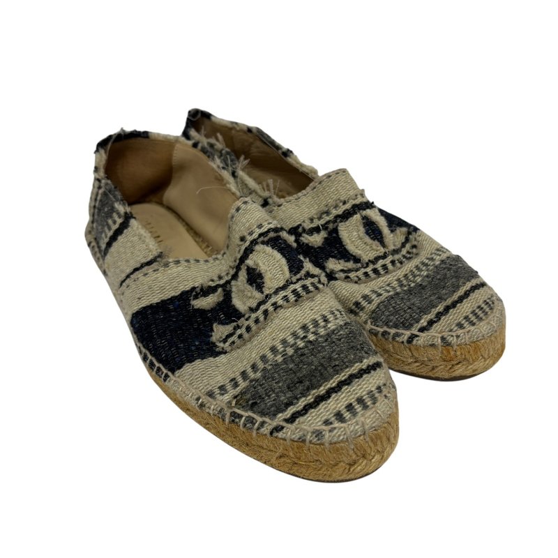 【美收精品】CHANEL 米白藍帆布平底鞋 4-554-1