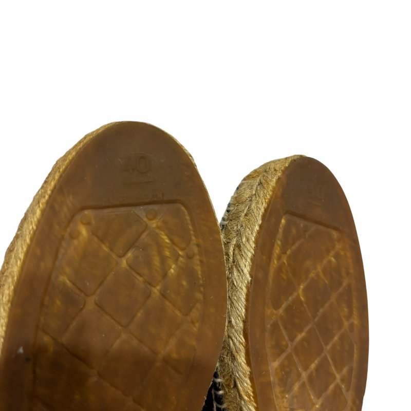 【美收精品】CHANEL 米白藍帆布平底鞋 4-554-8