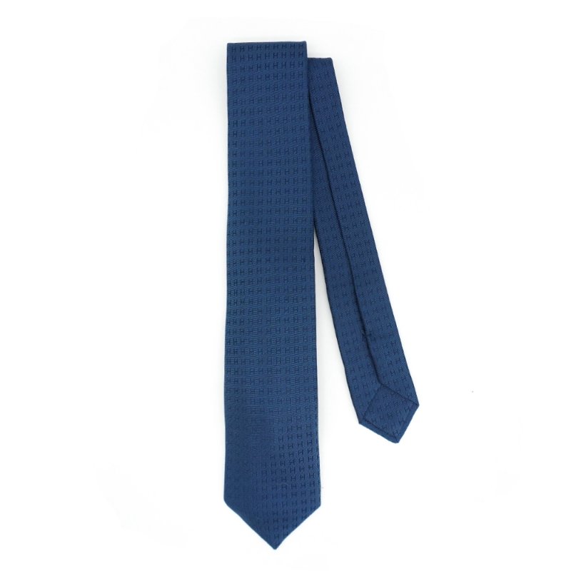 Hermes Faconnee H 斜紋真絲領帶(多色)-1