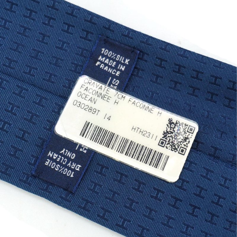 Hermes Faconnee H 斜紋真絲領帶(多色)-2
