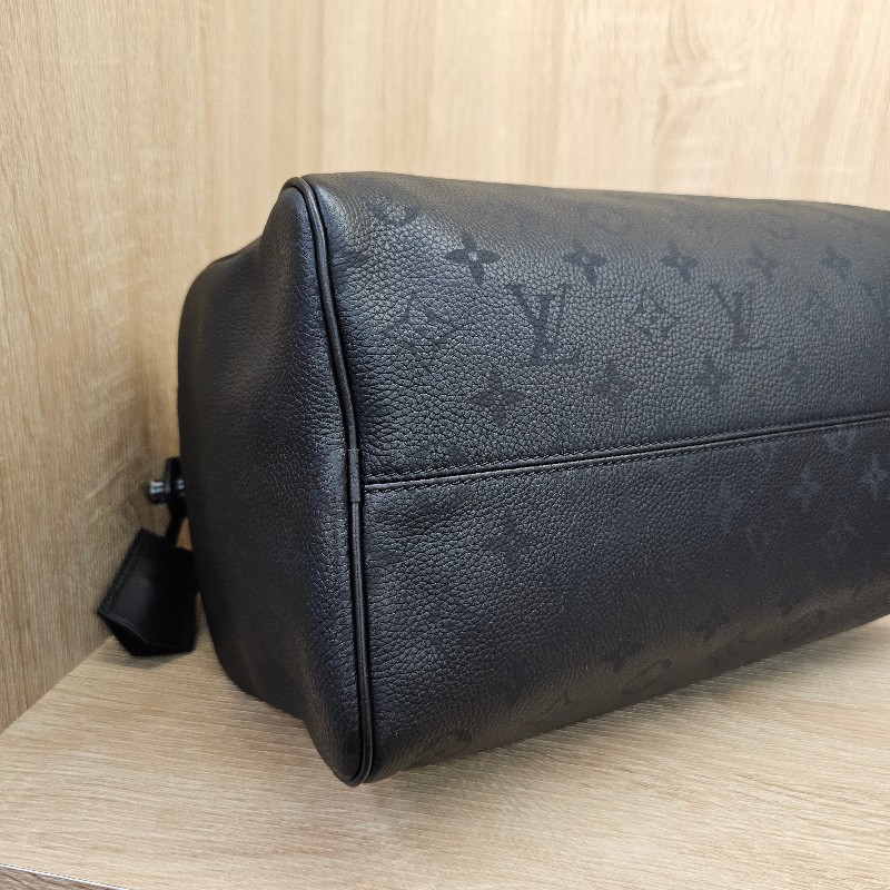 [未使用極新好物❣️極致黑款] LV黑牛皮Speedy30 P9消光黑釦手提斜背波士頓包-13