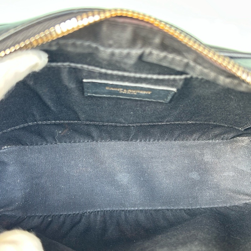 YSL聖羅蘭黑金中號牛皮V紋相機包斜挎包-5