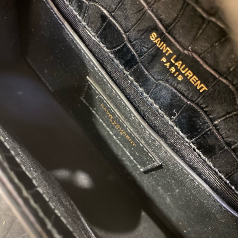 YSL聖羅蘭 Kate 小號黑金流蘇包金標鏈條-5