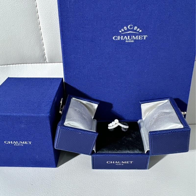 Chaumet尚美 约瑟芬系列 白金珍珠钻石戒指-1