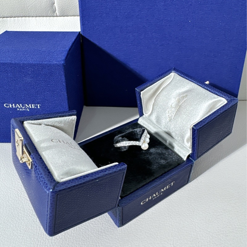 Chaumet尚美 约瑟芬系列 白金珍珠钻石戒指-2