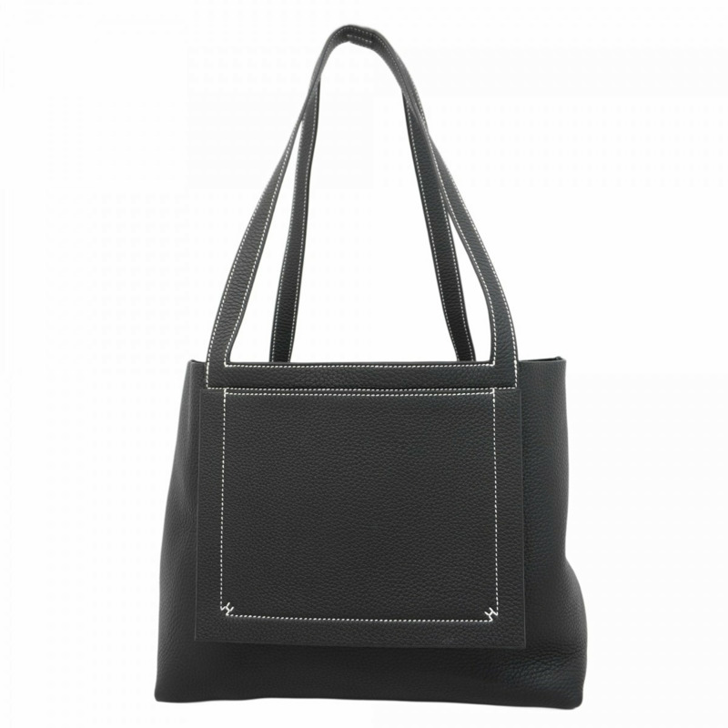 愛馬仕 (Hermes) Cabas Serie 31 手提包，Taurillon Clemence 皮革，黑色，W 印章，女士款，P1772557-0
