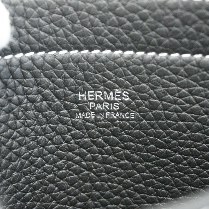愛馬仕 (Hermes) Cabas Serie 31 手提包，Taurillon Clemence 皮革，黑色，W 印章，女士款，P1772557-4