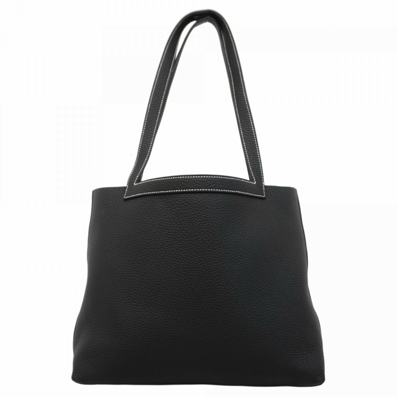 愛馬仕 (Hermes) Cabas Serie 31 手提包，Taurillon Clemence 皮革，黑色，W 印章，女士款，P1772557-6