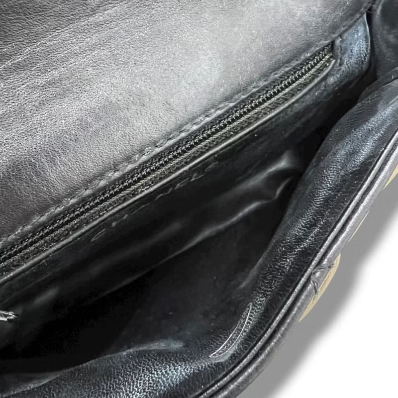 【LA LUNE】中古二手包 Chanel黑色金扣單肩包 腰帶包 古董包 側背包 小包-6