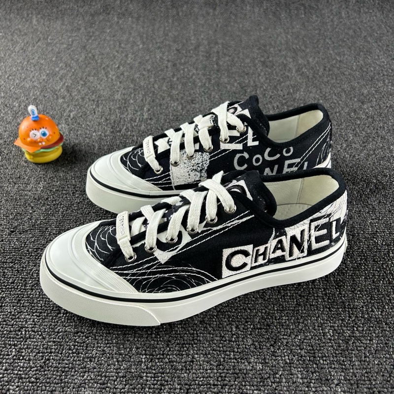 Chanel香奈兒山茶花板鞋 尺碼38.5 整體成色不錯-0