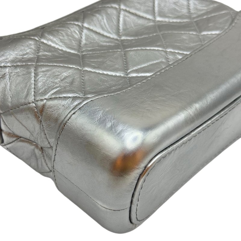 [2050] 香奈兒 CHANEL Gabrielle 流浪包 銀色 斜挎包 小號-7