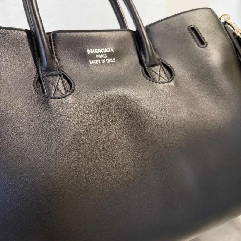 Balenciaga 黑牛皮銀釦Bel Air Carryall Small手提斜背包-6