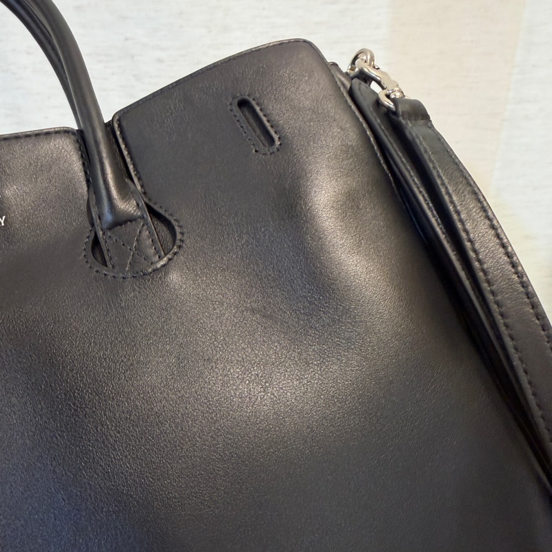 Balenciaga 黑牛皮銀釦Bel Air Carryall Small手提斜背包-7