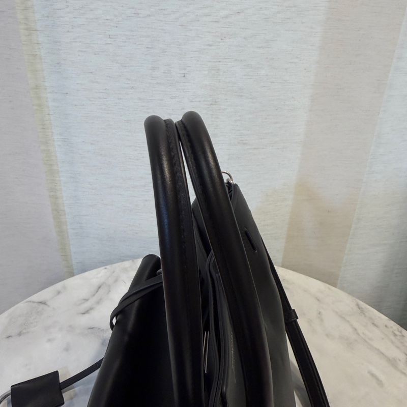 Balenciaga 黑牛皮銀釦Bel Air Carryall Small手提斜背包-8