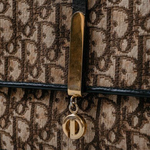 🧠小浮気見世物小屋🧠 法國製🇫🇷Christian Dior Vintage Trotter 老花織紋手拿包｜絕版 CD 垂墜金標