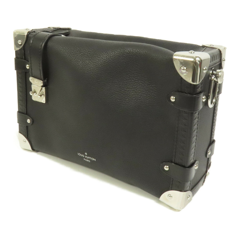 LOUIS VUITTON 牛皮皮革Side Trunk MM銀扣肩背袋-2