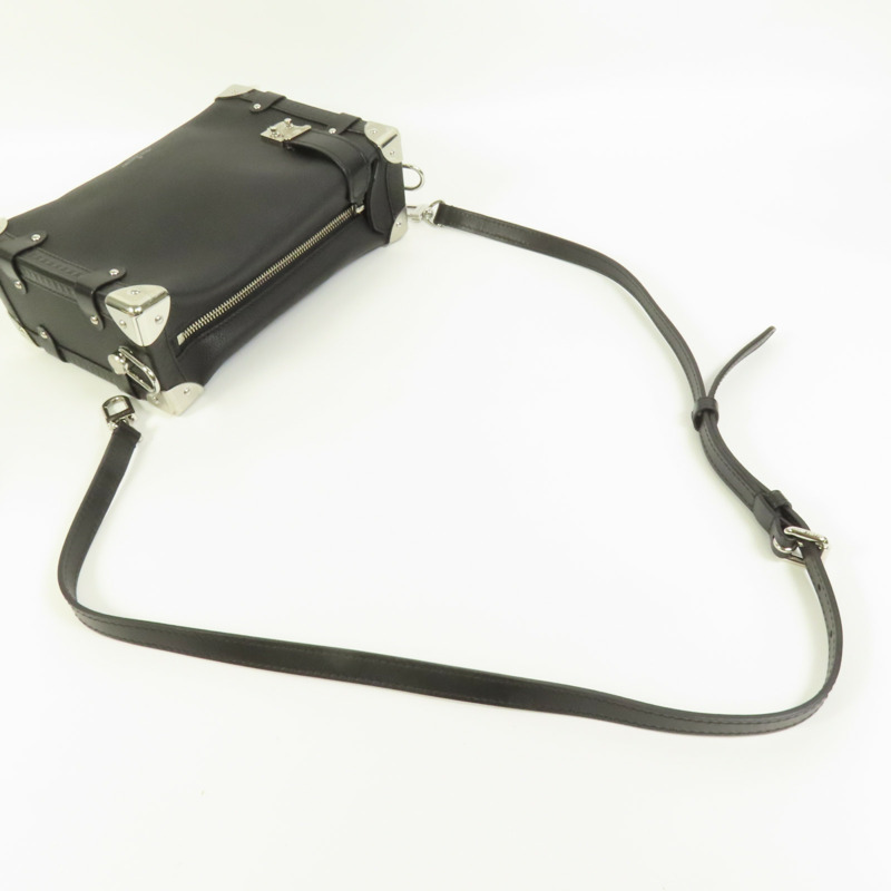 LOUIS VUITTON 牛皮皮革Side Trunk MM銀扣肩背袋-5